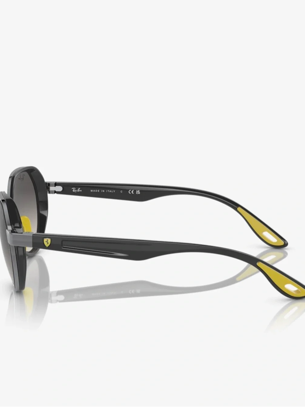 Ray-Ban Women's Gray Gradient Round Sunglasses with Yellow Accents